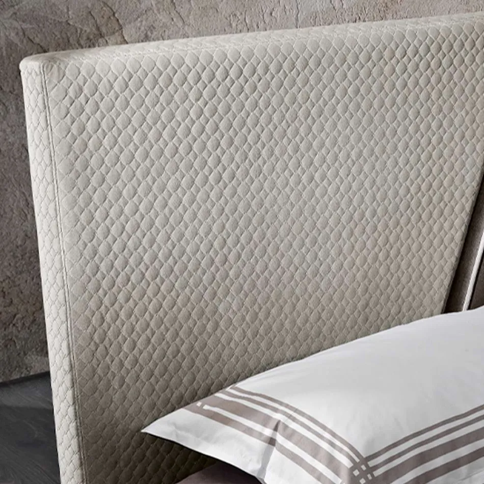 Nowoczesne podwójne łóżko tapicerowane o pikowanym lub gładkim wzorze - Aftamo Viadurini