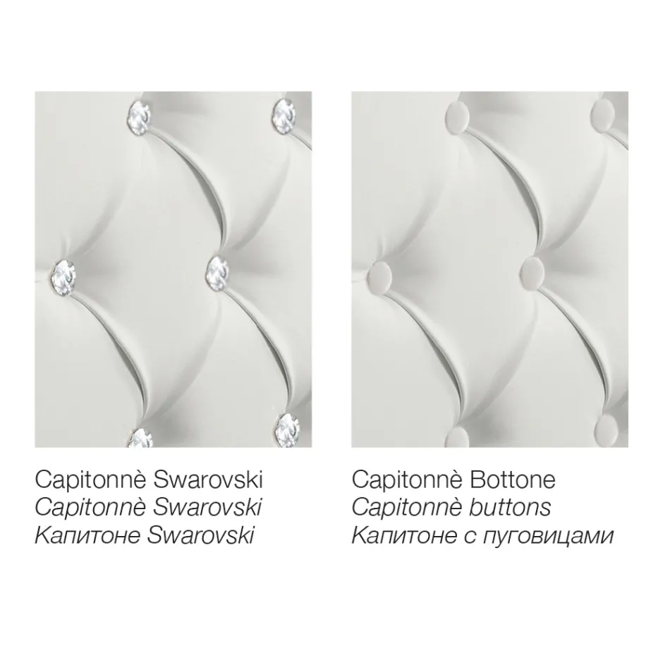 Nowoczesne podwójne łóżko ze sztucznej skóry ze schowkiem - Ozzano Viadurini