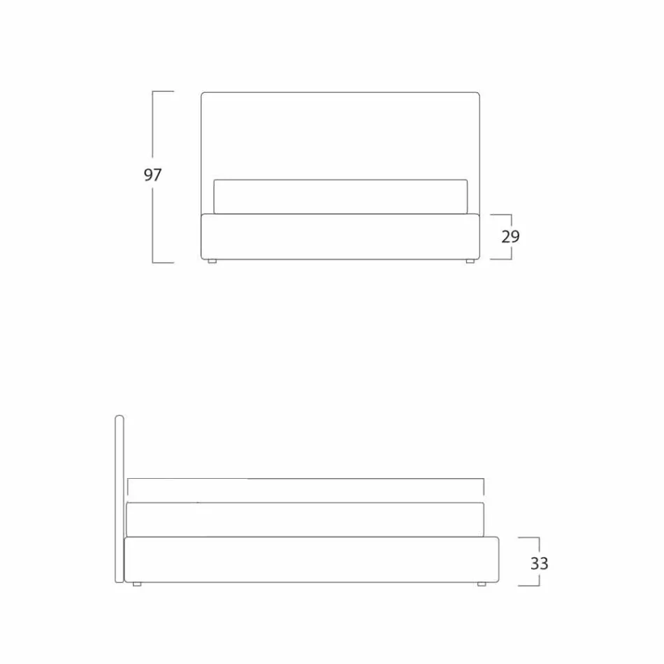Nowoczesne podwójne łóżko, bez magazynu, Gaya New by Bolzan Viadurini