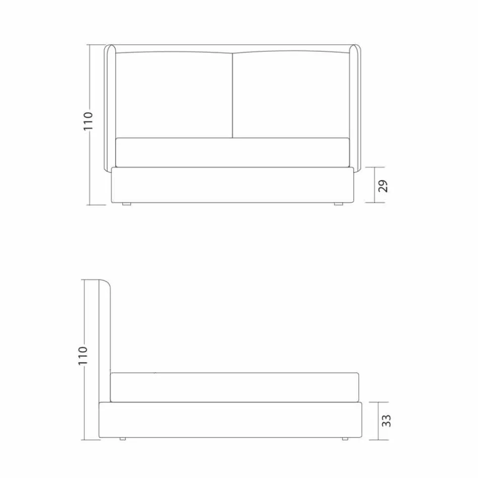 Nowoczesne podwójne łóżko, bez przechowywania, Kate by Bolzan Viadurini