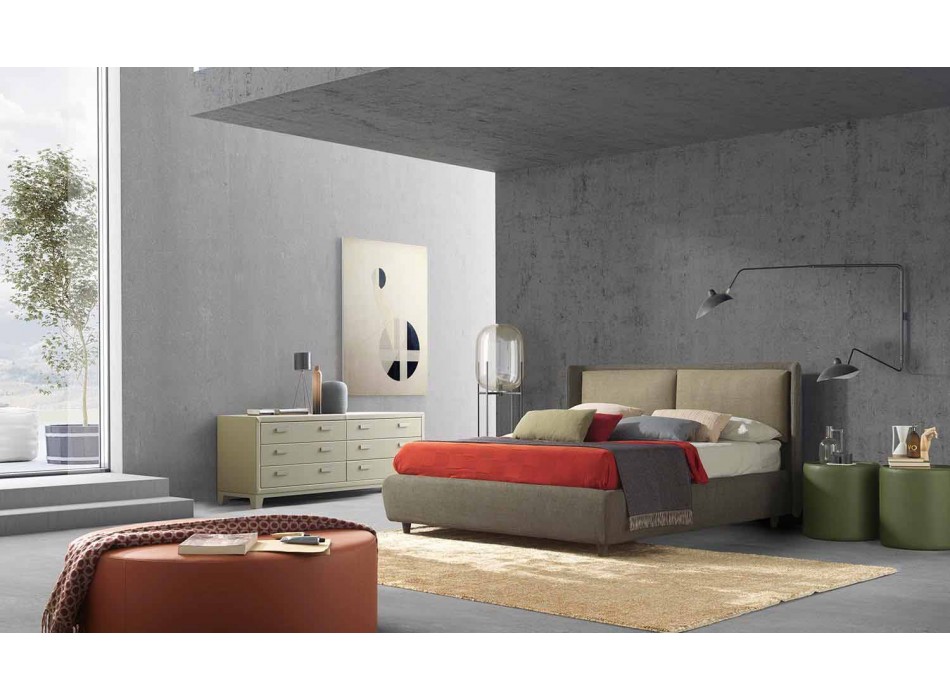 Nowoczesne podwójne łóżko, bez przechowywania, Kate by Bolzan Viadurini