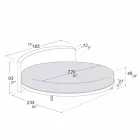 Okrągłe podwójne łóżko pokryte tkaniną Made in Italy - Rello Viadurini