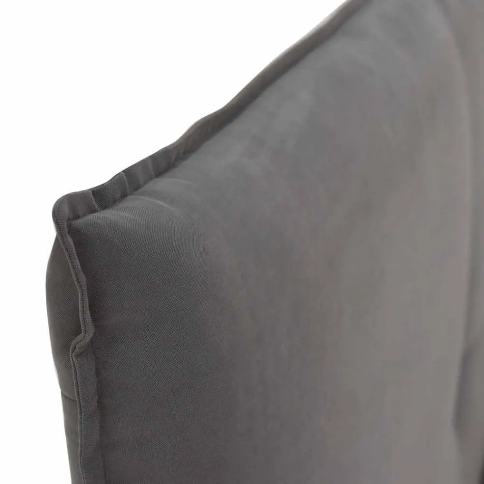 Podwójne łóżko ze zdejmowanym pokrowcem z drewnianymi nóżkami Made in Italy - Tampa Viadurini