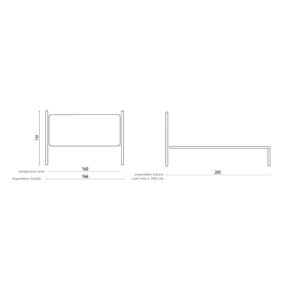 Zagłówek z rurkowego łóżka podwójnego, żelazne, antyczne brązowo-złote - rozmiar Viadurini