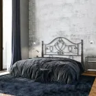 Zagłówek z rurowego łóżka podwójnego, żelazne, antyczne brązowo-złote - rozmiar Viadurini