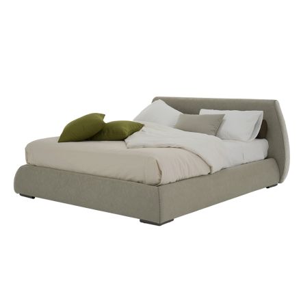 Nowoczesne łóżko podwójne z pudełkiem z tkaniny lub ekoskóry Made in Italy - Minerva Viadurini