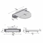 Okrągłe podwójne łóżko pokryte skórą ekologiczną Made in Italy - Vesio Viadurini