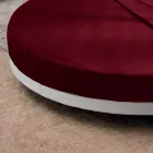 Okrągłe podwójne łóżko pokryte skórą ekologiczną Made in Italy - Vesio Viadurini