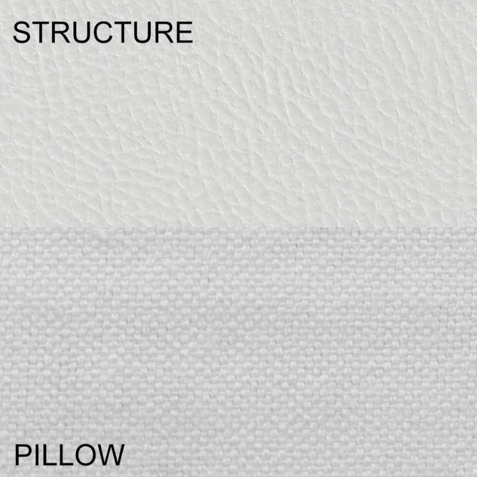 Okrągłe podwójne łóżko pokryte skórą ekologiczną Made in Italy - Vesio Viadurini