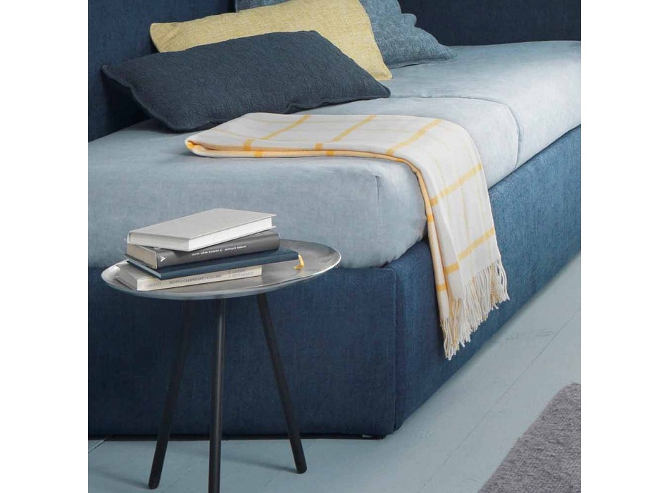 Pojedyncze łóżko narożne z zagłówkiem Line4 Bolzan i panelem bocznym Viadurini