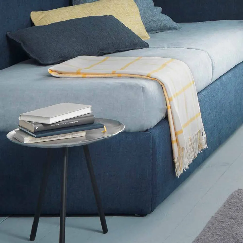 Pojedyncze łóżko narożne z zagłówkiem Line4 Bolzan i panelem bocznym Viadurini