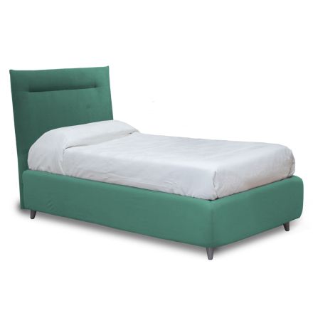 Łóżko pojedyncze z opcjonalnym schowkiem Made in Italy - Ciccio Viadurini