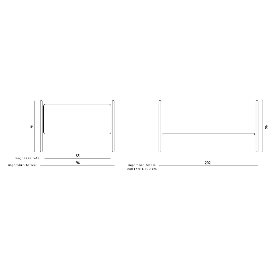 Łóżko pojedyncze o skoordynowanej żelaznej konstrukcji Made in Italy - Lillo Viadurini