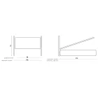 Łóżko pojedyncze z wyściełanym zagłówkiem i nóżkami Made in Italy - Aaron Viadurini