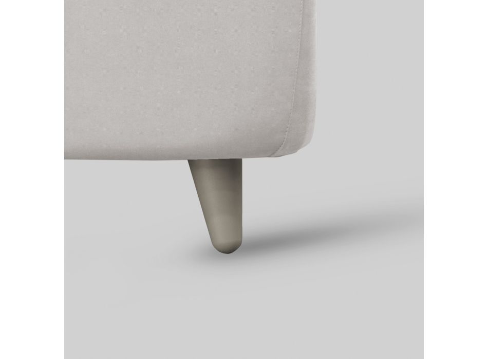 Łóżko pojedyncze z wyściełanym zagłówkiem i nóżkami Made in Italy - Aaron Viadurini