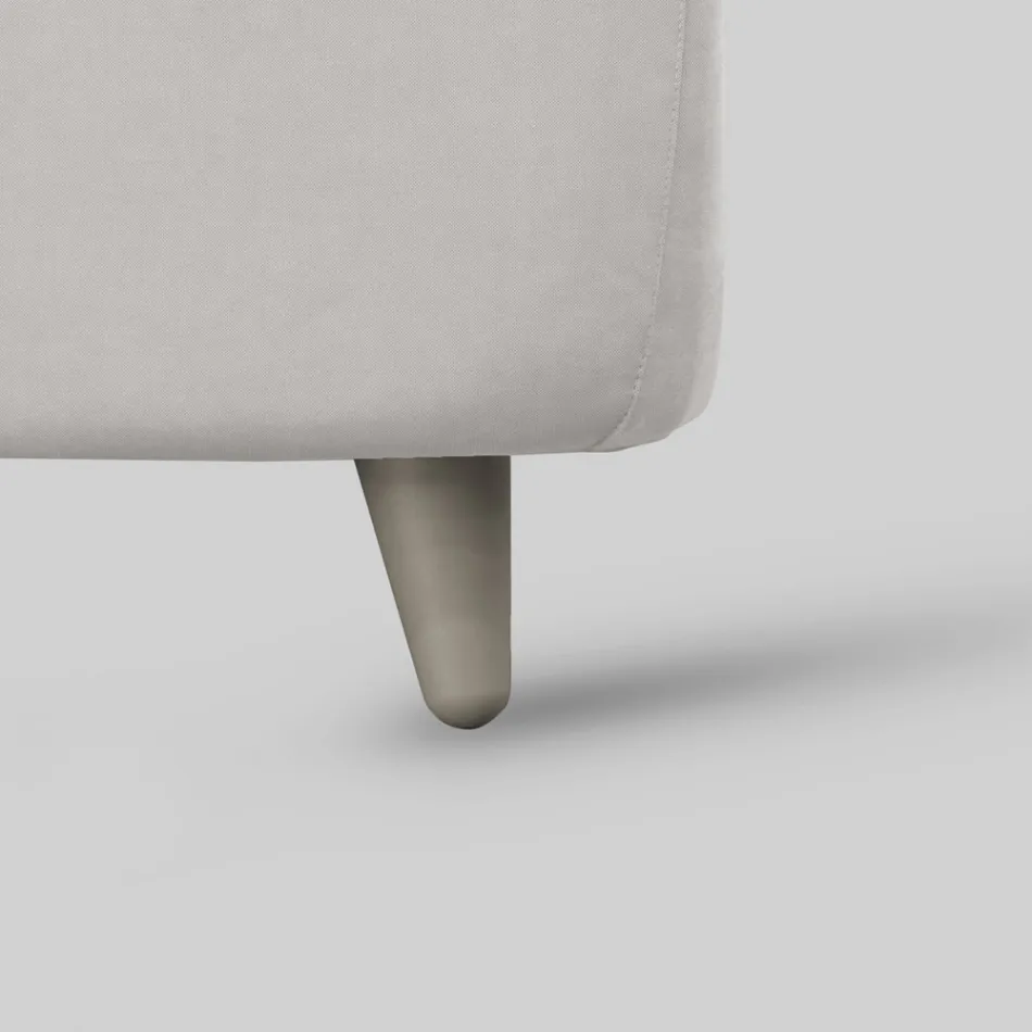 Łóżko pojedyncze z wyściełanym zagłówkiem i nóżkami Made in Italy - Aaron Viadurini