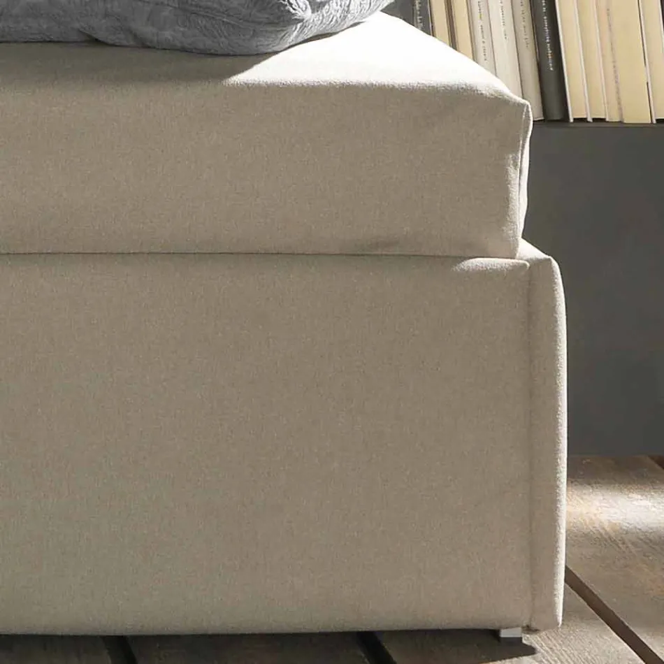 Łóżko pojedyncze z zagłówkiem i panelem bocznym, Line8 Bolzan Viadurini