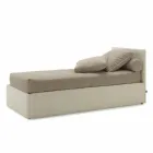 Pojedyncze łóżko z zagłówkiem, żelazną i drewnianą strukturą Line by Bolzan Viadurini