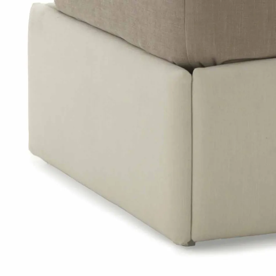 Pojedyncze łóżko z zagłówkiem, żelazną i drewnianą strukturą Line by Bolzan Viadurini