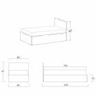 Pojedyncze łóżko z zagłówkiem, żelazną i drewnianą strukturą Line by Bolzan Viadurini