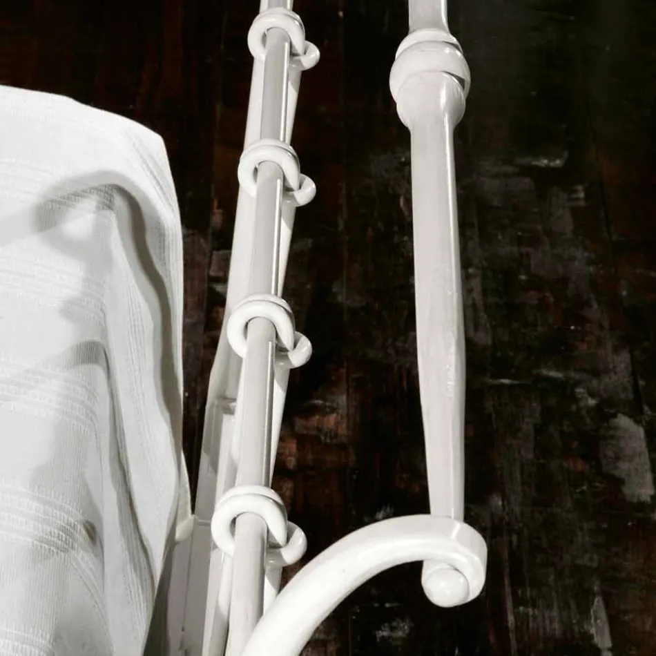 łóżko z kutego żelaza pełnego Amanda wykonane, wykonane we Włoszech Viadurini