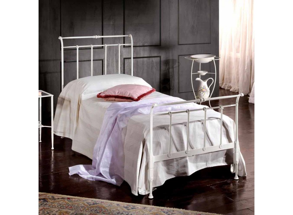 łóżko z kutego żelaza pełnego Amanda wykonane, wykonane we Włoszech Viadurini