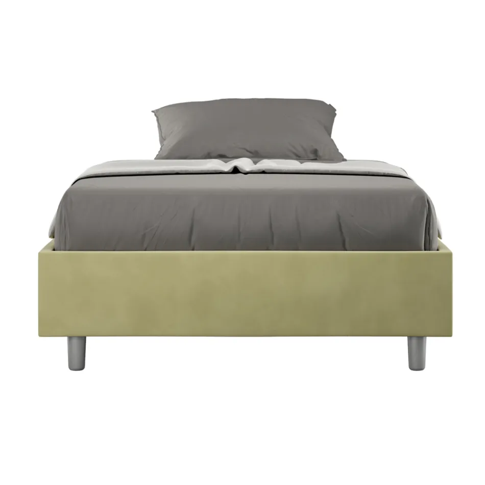 Łóżko małżeńskie 120x200 cm pokryte mikrofibrą Wyprodukowano we Włoszech - Athlete Viadurini