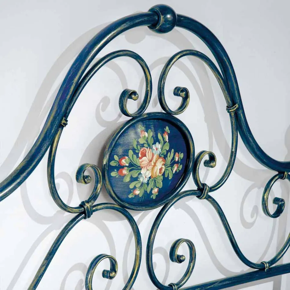 Duże łóżko z kutego żelaza kruszone Gloria projekt Viadurini