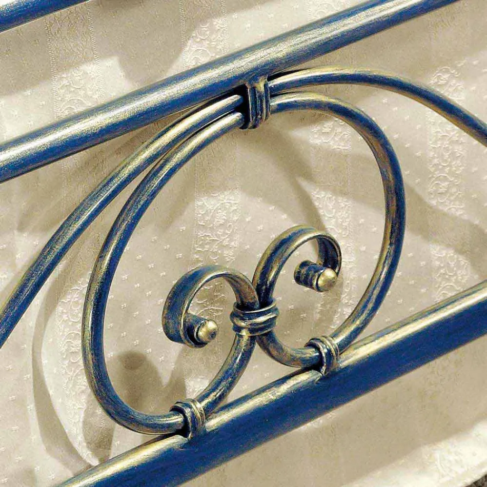 Duże łóżko z kutego żelaza kruszone Gloria projekt Viadurini