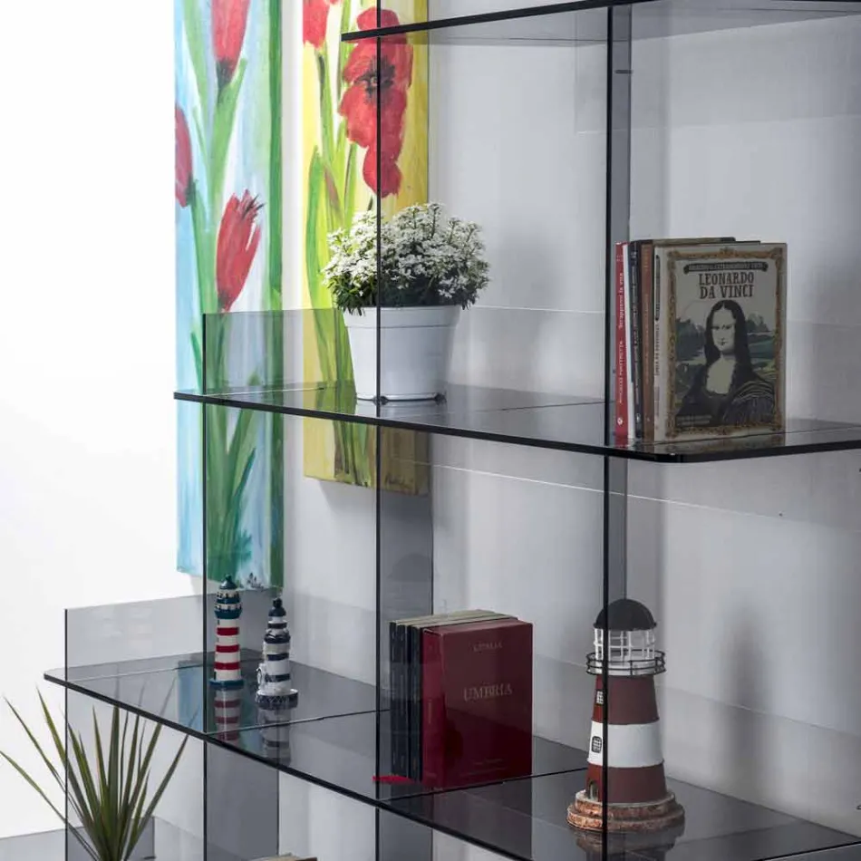 Regał wnękowy Sfera3 L180 x H180 x P30 cm, wykonany we Włoszech Viadurini