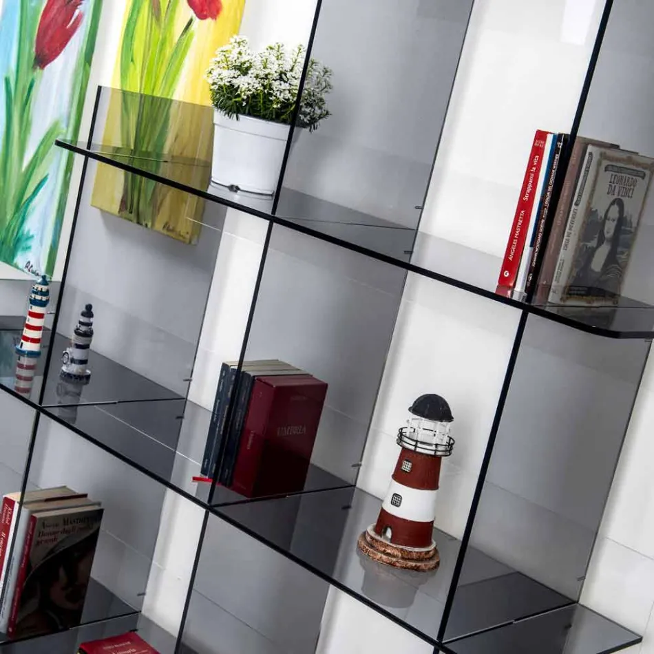 Regał wnękowy Sfera3 L180 x H180 x P30 cm, wykonany we Włoszech Viadurini