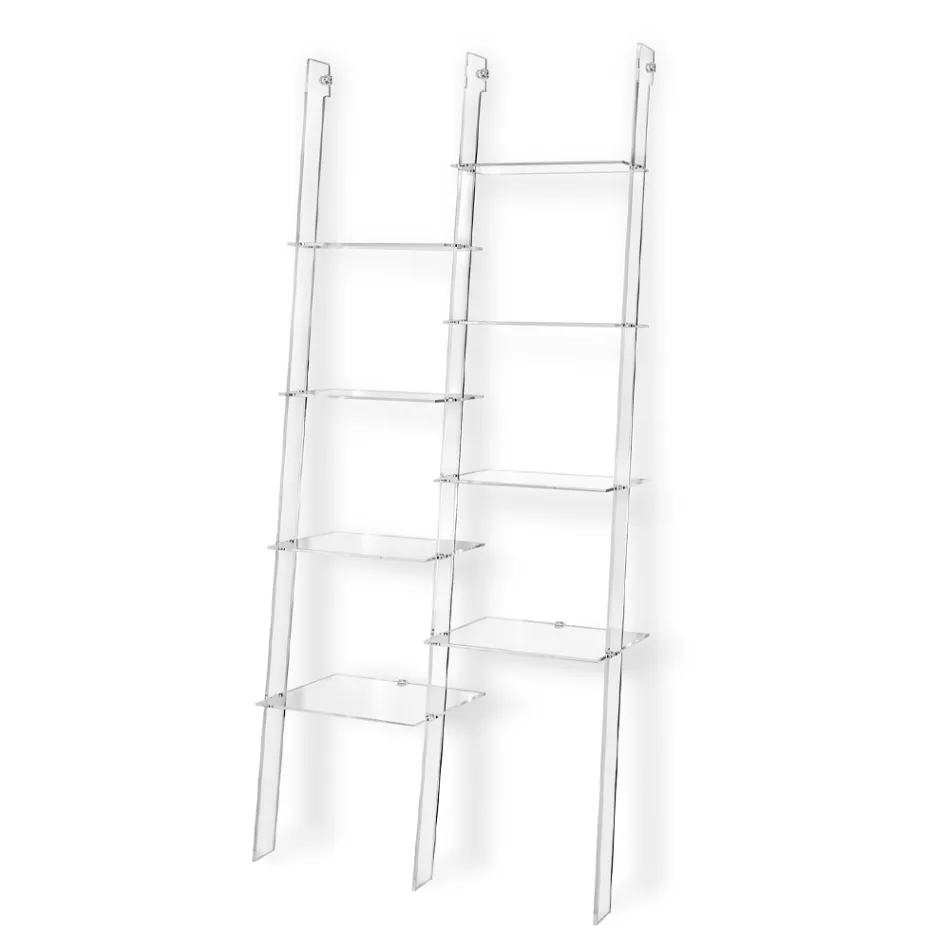 Regał ścienny z przezroczystej pleksi do 4 elementów - Trezza Viadurini