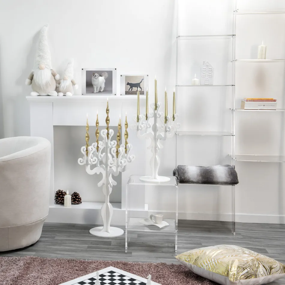 Przezroczysty regał ścienny z pleksi do 4 elementów - Trezza Viadurini