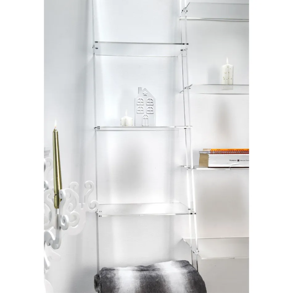 Regał ścienny z przezroczystej pleksi do 4 elementów - Trezza Viadurini