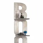 Regał ścienny z ręcznie wykonanym wzorem we Włoszech 3 półki Nicla Viadurini