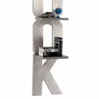 Regał ścienny z ręcznie wykonanym wzorem we Włoszech 3 półki Nicla Viadurini