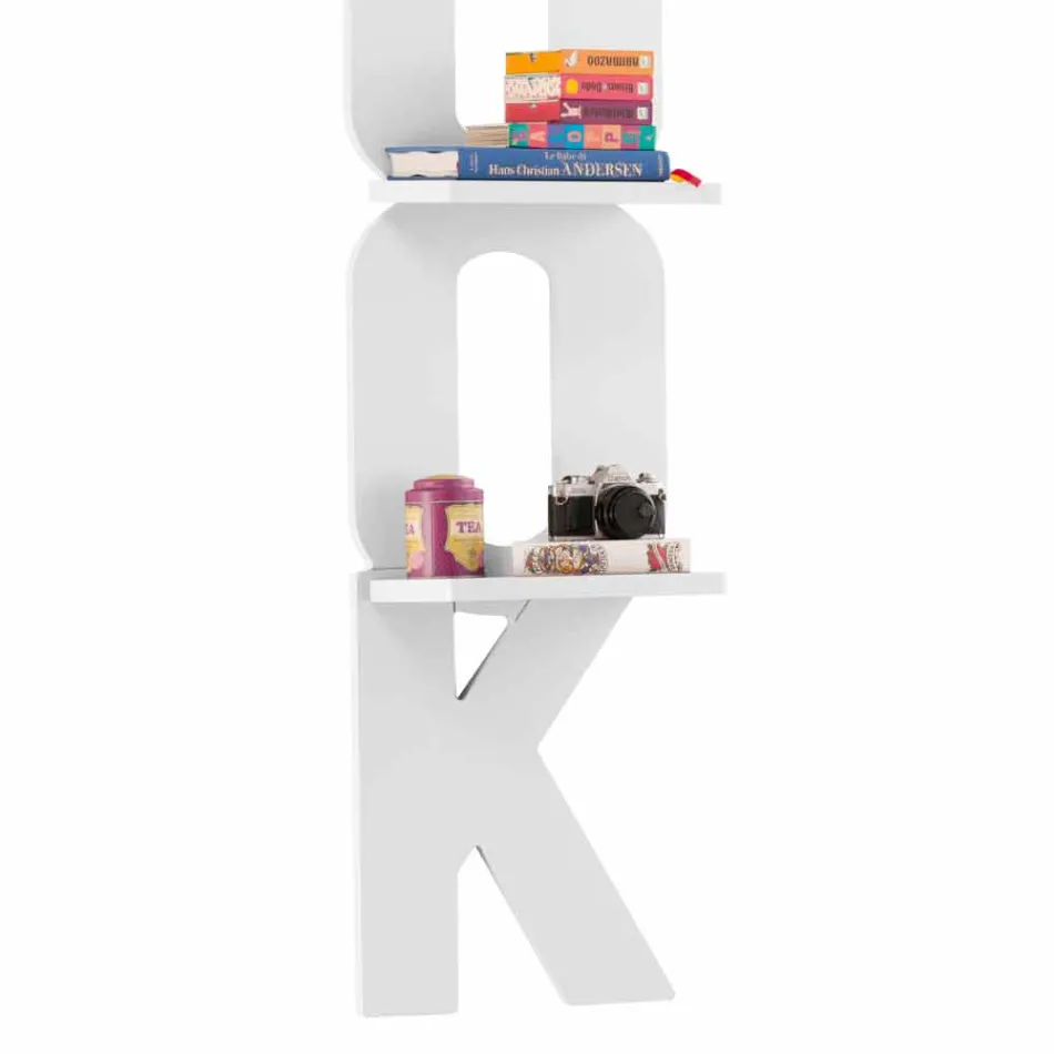 Regał ścienny z ręcznie wykonanym wzorem we Włoszech 3 półki Nicla Viadurini