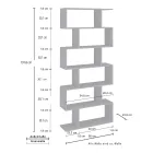 Pionowy Regał Ścienny Salon w Drewnie 3 Wykończenia - Minetta Viadurini