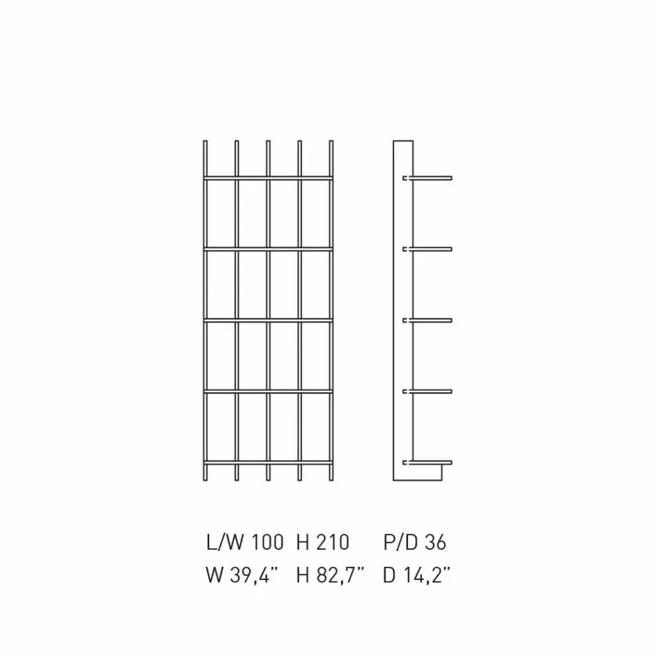 Regał ścienny Shabby Chic z drewna jesionowego designu - Babele Viadurini
