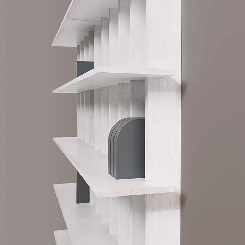 Regał ścienny Shabby Chic z drewna jesionowego designu - Babele Viadurini