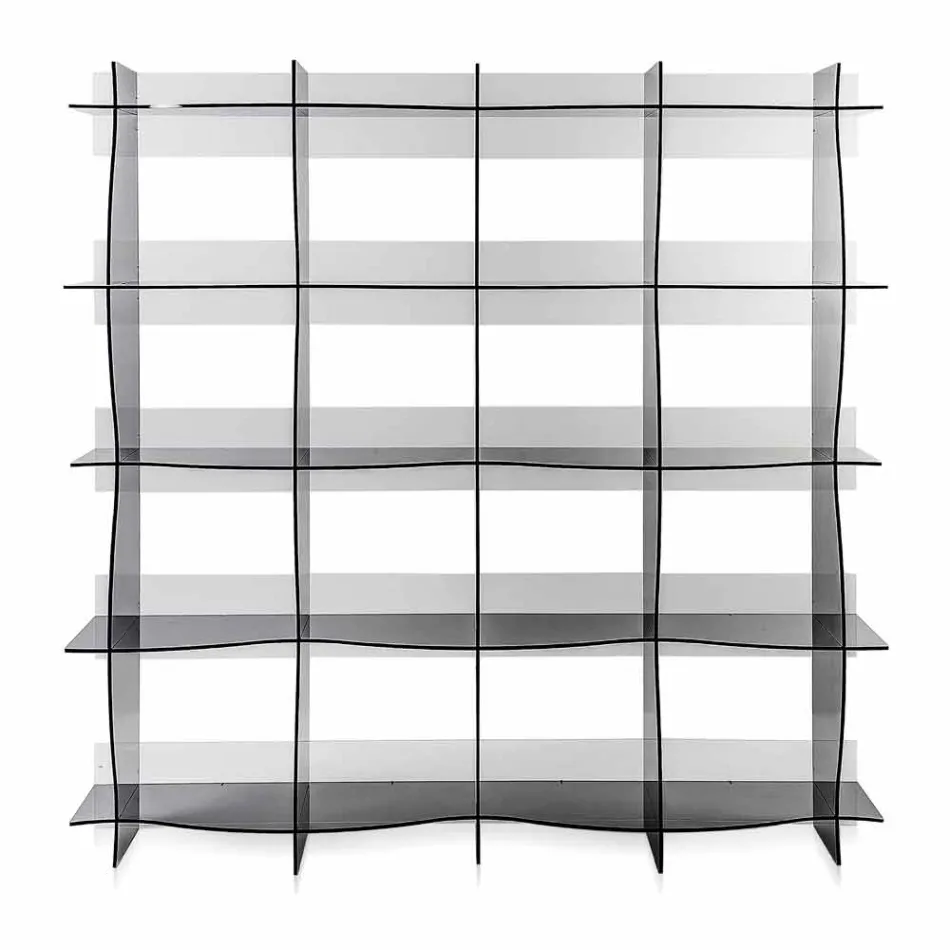 Regał wolnostojący / nowoczesna ściana dekoracyjna Pam fumé, wykonana we Włoszech Viadurini