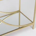 Niski regał ze stali i 3 szklane półki Elegancki design - Noralea Viadurini