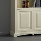 Regał z 4 przegródkami i 2 drzwiami. Wykonany z drewna Made in Italy - Eastre Viadurini