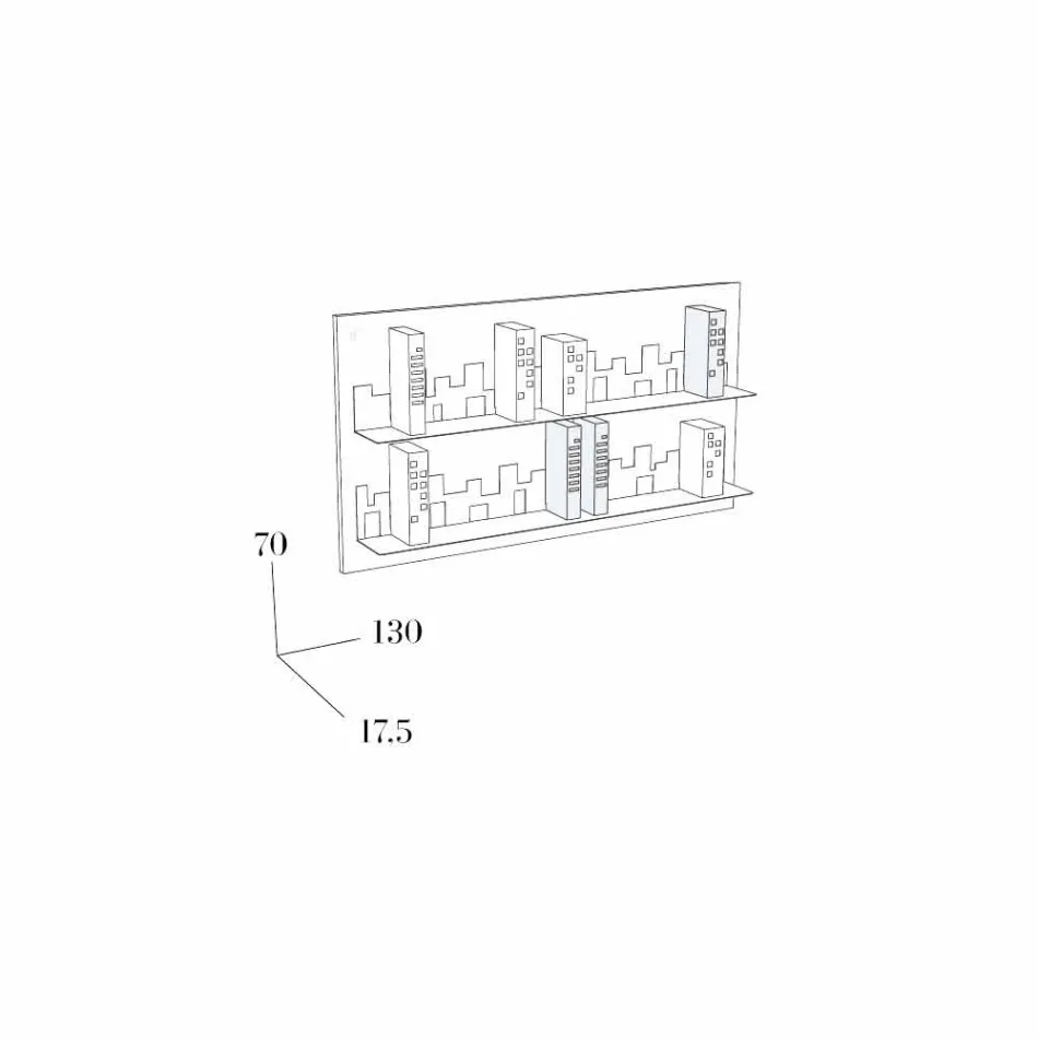 Biblioteka do Hang Skyline 130x70 Mabele Viadurini