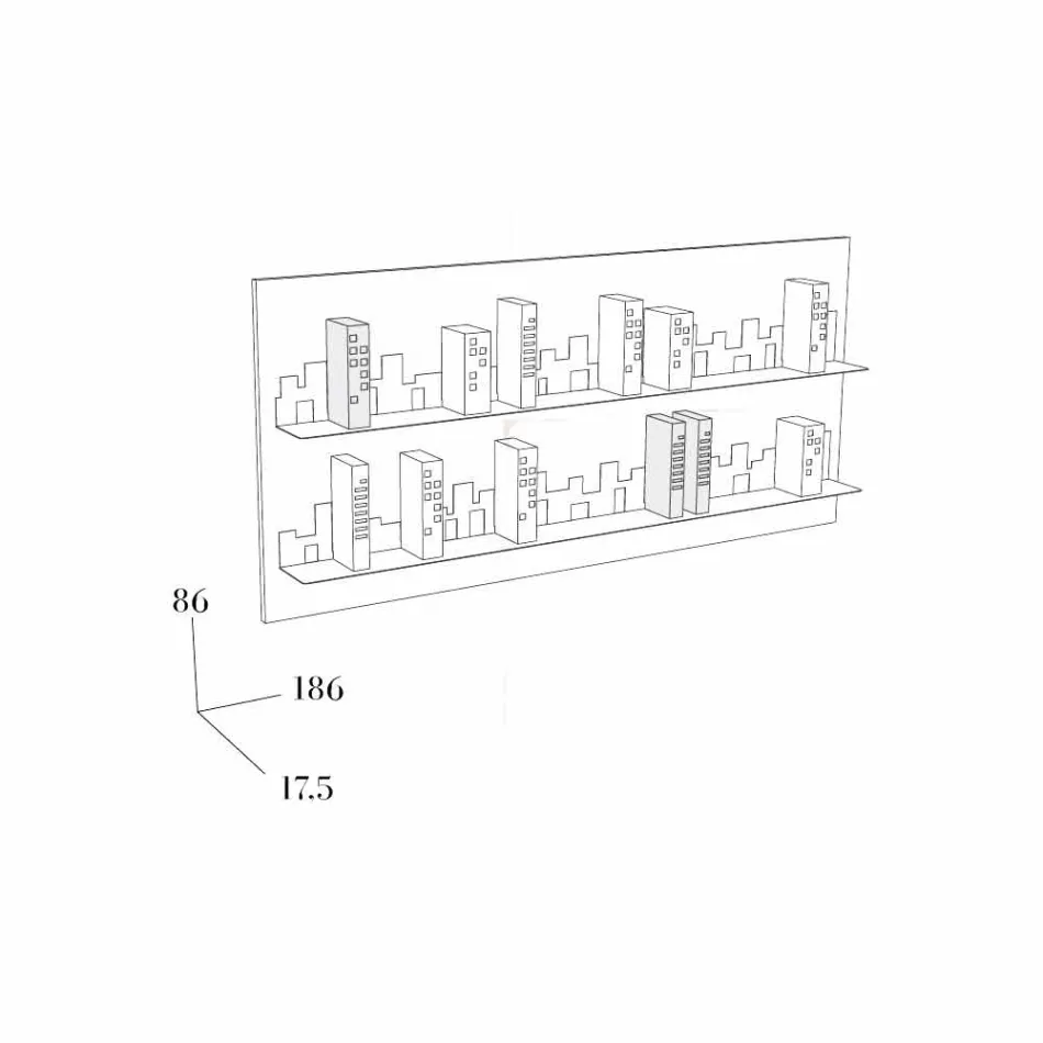 Biblioteka do Hang Skyline 186x86 Mabele Viadurini