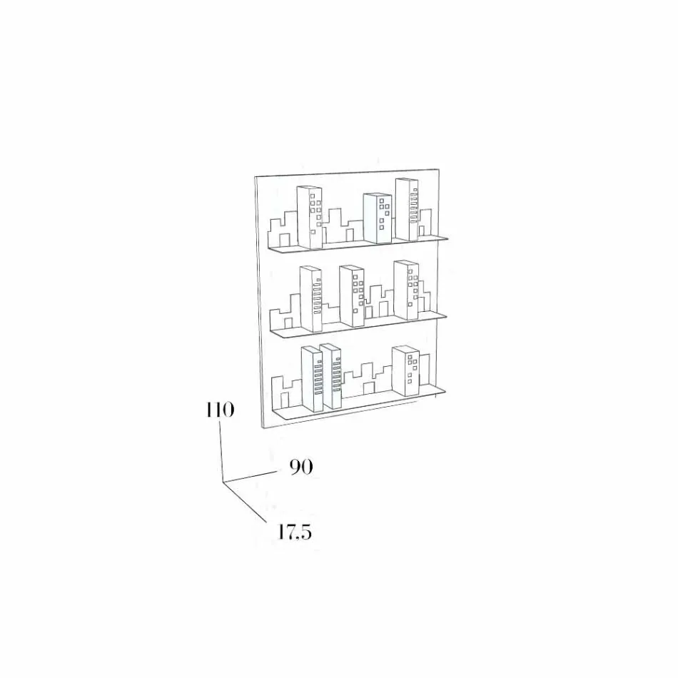Biblioteka powiesić Skyline 90x110 Mabele Viadurini