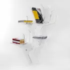 Regał na książki w białej kolorystyce Carol, wykonany we Włoszech Viadurini