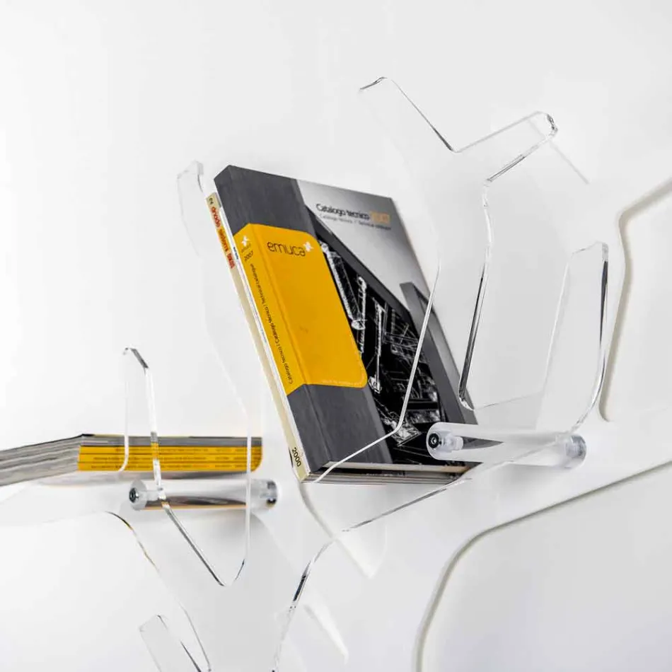 Regał na książki w białej kolorystyce Carol, wykonany we Włoszech Viadurini