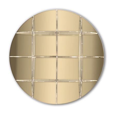 Okrągły regał ścienny ze złotego lub srebrnego pleksi Made in Italy - Lizzy Viadurini