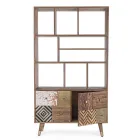 Regał do salonu z drewna mango i drzwi z recyklingu Homemotion - Auriel Viadurini